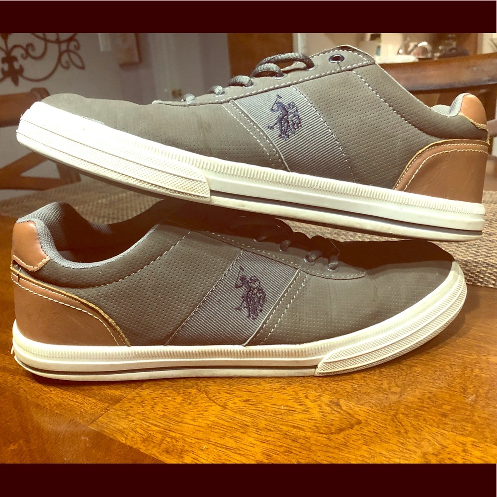 U.S. Polo Assn. Mens 9 Helm Grey Boat Sneakers